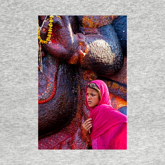 Devotee at Kala Bhairab, Kathmandu. by bulljup